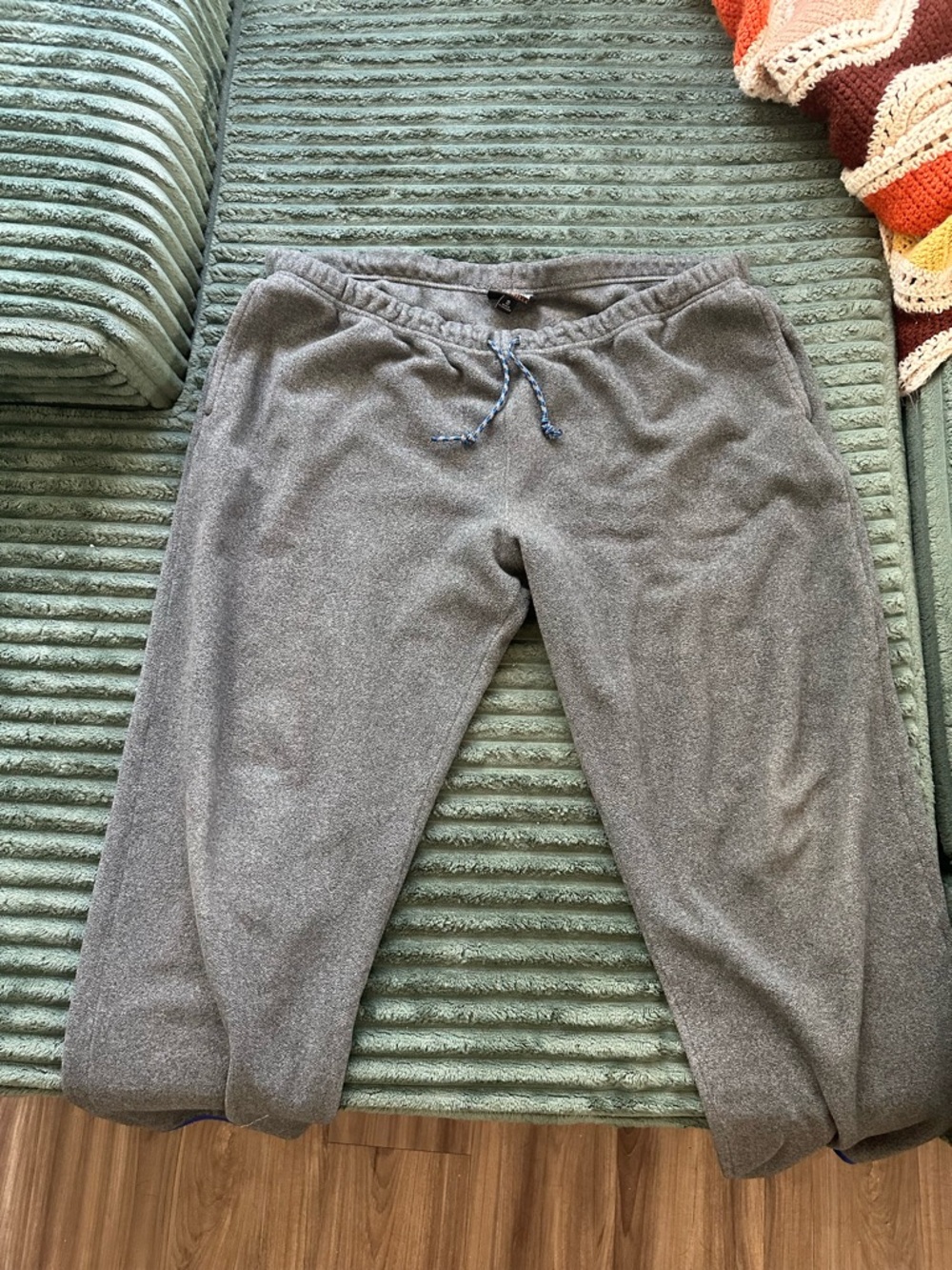 Patagonia Gray Fleece Joggers with Drawstring Waist